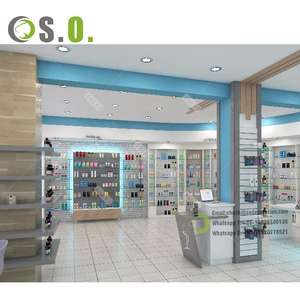 Étagères murales modernes, étagères pour magasins médicaux, étagères de présentation en verre pour pharmacies, meubles, éclairage LED, décoration de pharmacie de détail - Product Image 3