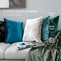Housse de coussin moderne en velours écrasé pour salon, chambre, appartement – Design polyvalent