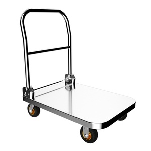 Carretilla de Mano de Acero Inoxidable de Tamaño Pequeño de 70*50CM, Remolque Plegable Silencioso de Empuje y Arrastre, Personalizable ODM - Product Image 4