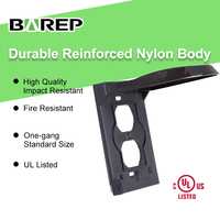 Boîtier de protection pour prise électrique extérieure à un seul bouton, noir, résistant aux intempéries, homologué UL Barep