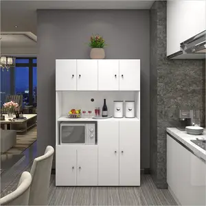 Gabinete de diseño moderno Gabinete multifuncional de nogal blanco Práctico gabinete de cocina Nuevo 2023