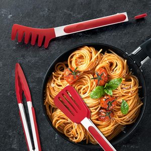 Juego de 4 Pinzas para Barbacoa de Acero Inoxidable de Grado Alimenticio con Mango Largo, Rejilla de Plástico para Barbacoa y Pinzas para Carne, Duraderas para Hornear - Product Image 4