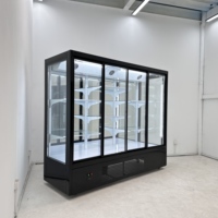 Grande vitrine réfrigérée verticale à étagères réglables avec porte vitrée, réfrigérateur commercial pour fleuriste, vente en gros