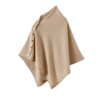Châle en laine 100%, tricoté épais chaud Poncho femmes Triangle écharpe châle