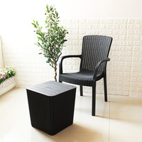 Chaise de jardin en plastique design rotin moderne pour terrasse extérieure