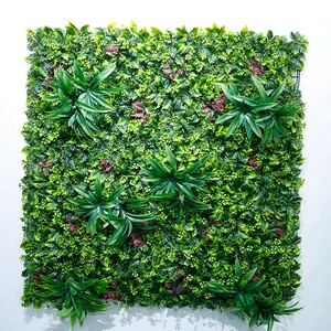 绿色或定制人造叶子的人造绿色栅栏墙板