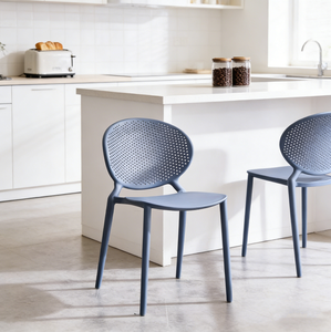 <span class=keywords><strong>Chaise</strong></span> de salle à manger en plastique moulé d'une seule pièce de style nordique avec dossier perforé rond, légère et imperméable, pour la maison et les cafés - Product Image 6