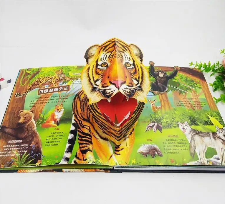 Custom Hardcover Papier Kartonnen Baby Kids Verhaal 3d Boek Pop-Up Boeken Afdrukken Voor Kinderen