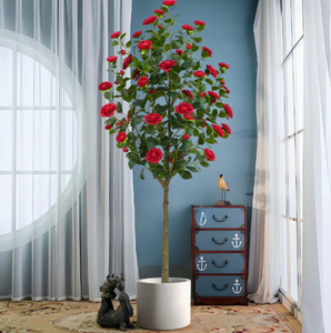 Árbol de Camelia Artificial, Planta Ecológica de Tacto Real, Decoración para Bodas, Navidad, Hogar, Hotel - Product Image 3