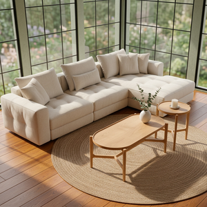 Mesa de Centro Moderna de Madera Ecológica, Mesa Ovalada Minimalista para Sala de Estar, Mesa Auxiliar para el Hogar, Muebles para Hotel - Product Image 2