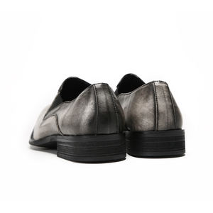 NA537 مصنوع يدويًا للرجال طبقة علوية من جلد البقر على الموضة أنيق رمادي للعمل كاجوال جلد بقر مقاس كبير رسمي للعمل الاجتماعي - Product Image 5