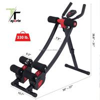 Appareil d'entraînement abdominal pliable pour la maison, équipement de musculation abdominale avec écran LCD, piste incurvée, capacité de charge de 150 kg