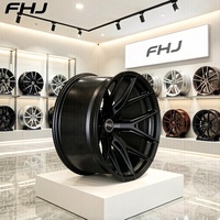 Jantes forgées en alliage d'aluminium FHJ personnalisées, super concaves, finition mate, 6X139.7 6X135 6X114.3, pour voitures de course et SUV