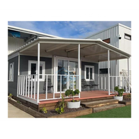 Maison conteneur pliable à double aile extensible, panneau sandwich en bois, structure en acier léger, respirante, pour écoles et appartements modernes