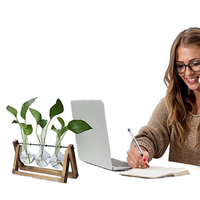 Station de propagation de vase en verre d'ampoule de planteur d'air de bureau pour les plantes aquatiques d'intérieur de maison et de jardin hydroponiques