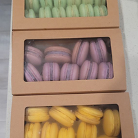 Boîtes d'emballage alimentaire en papier de haute qualité, prix d'usine, jetables, en papier kraft, pour poulet frit, gâteaux, macarons, avec fenêtre