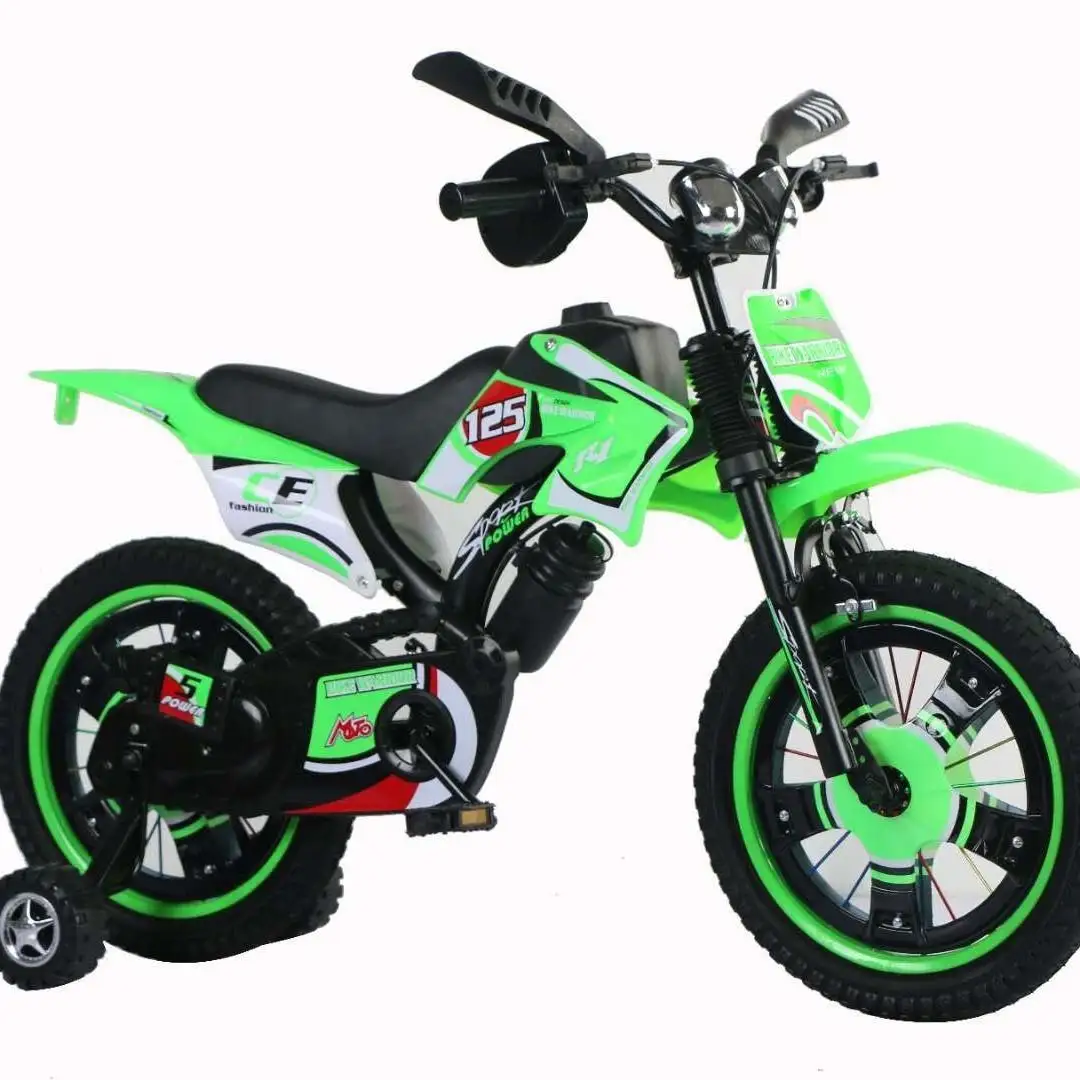 Cool 12/14/16/18/20 "bicicletta per bambini ciclo motocross styling bici per bambini con ruote da allenamento