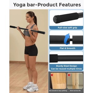Bastón de Yoga Ajustable EIGFOH (Modelo Yoga Stick-1) para Rutina Diaria de Estiramiento y Ejercicios de Flexibilidad - Product Image 2