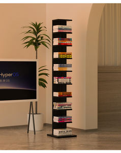 Étagère <span class=keywords><strong>invisible</strong></span> au sol intégrée peu encombrante Bibliothèque verticale simple qui s'appuie contre le support de rangement mural Livres - Product Image 5