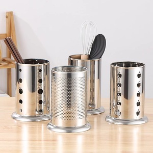 Stainless Steel Chopstick Holder 7x10 Cm Round <b>Kitchen</b> Organizer Cutlery <b>Storage</b> Cylinder For Utensils - Product Image 1