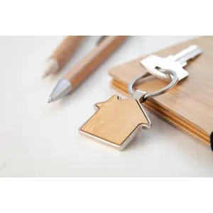 Porte-clés en bambou, merchandising durable - Product Image 2