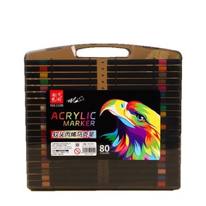 Acrylic Marker 80 Colors Soft Tip Art Supplies For Kids School <b>Drawing</b> Painting Gift Box Packaging - Product Image 5