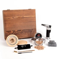 CHEERS 4 Favors Kit de fumage de whisky avec torche, coffret cadeau en bois, design vintage écologique, capacité 1L, pour gravure laser masculine