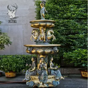 European Large Size Brass Bronze Fountain Metal Water Fountains With Lady Statues Wholesale Price