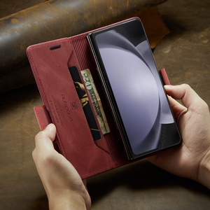 Đối Với Samsung Z Gấp 6 Z Gấp 5 Galaxy Z Gấp <span class=keywords><strong>4</strong></span> Cover Quay Lại Ban Đầu Autspace A01 Retro Kinh Doanh Da Lật Chống Sốc Trường Hợp Điện Thoại - Product Image 6