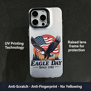 <span class=keywords><strong>Coque</strong></span> transparente en TPU avec motif Aigle, Drapeau Américain et Statue de la Liberté, Édition 250e Anniversaire pour iPhone 17 16 15 14 13 Pro Max - Product Image 4