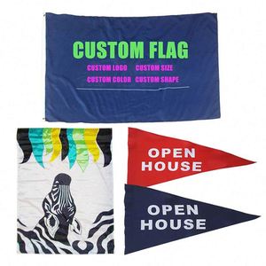 Promotion d'usine - Drapeau personnalisé en polyester 3x5 - Bannière sportive personnalisée pour événements internationaux - Product Image 1