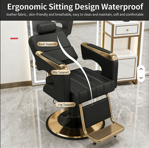 Sillón de Barbería Reclinable para Estilistas, Silla de Peluquería para Permanentes, Silla de Barbero Ajustable y Giratoria para Salones de Belleza - Product Image 5