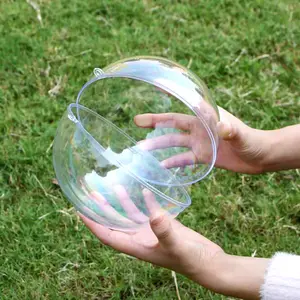 Bola de plástico transparente para natal, bola de natal transparente enchível e abridível para áreas internas, fogo, árvore de natal, suprimentos de natal