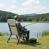 Chaise de pêche pliable réglable avec dossier rétractable - Siège portable multifonctionnel en alliage de titane et acier tungstène pour extérieur camouflage