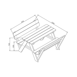 Ensemble de pliable en bois massif pour enfants, meubles d'extérieur, Table et banc de pique-nique, jardin naturel, bière, partielle, KD - Product Image 5