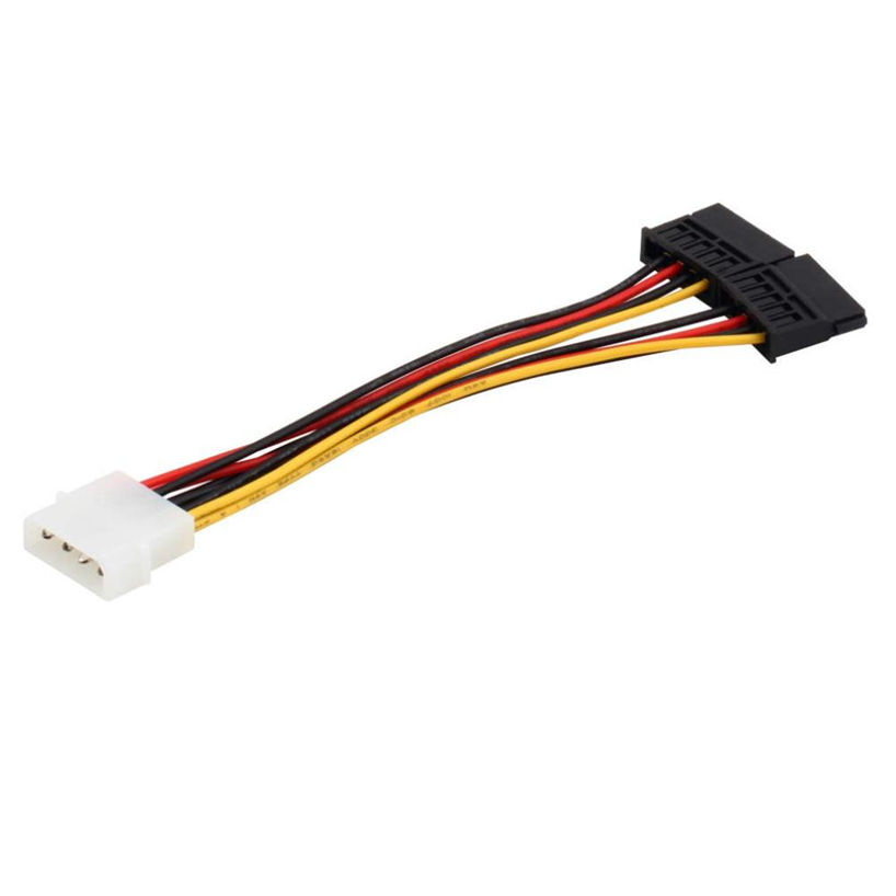 CRJ Câble Adaptateur D'alimentation Molex 4 Broches Vers SATA 15 Broches - 30 Cm - Gaine Noire - Alimentation De Disques Durs SATA, SSD à Partir D'un