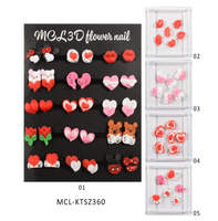 Assortiment de mini ornements en résine pour ongles, motifs Minnie Mouse, ours, cœur rouge, rose, lèvres, breloques pour ongles, accessoires DIY faits à la main pour ongles à presser