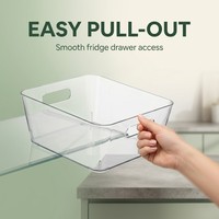 Boîte de rangement pour réfrigérateur transparente sans BPA avec poignée, bac de rangement coulissant pour réfrigérateur