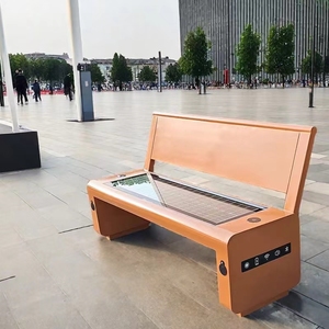 <span class=keywords><strong>Banc</strong></span> de jardin extérieur imperméable en acier galvanisé et aluminium à énergie solaire, <span class=keywords><strong>design</strong></span> <span class=keywords><strong>contemporain</strong></span>, capacité de 4 places pour les parcs et les centres commerciaux - Product Image 2