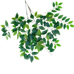 Plantes artificielles : Feuilles de bouleau, feuilles de banian, verdure artificielle, feuilles d'érable rouge, fleurs en soie de 10 cm et moins, pour la décoration de salle à manger - Product Image 3