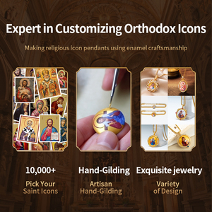 Bracelet en acier inoxydable avec icône orthodoxe pour hommes et femmes, bijoux religieux en gros - Vladimir, Mère de Dieu et Archange Michel - Product Image 5