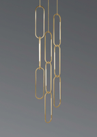 Lustre LED suspendu de style industriel moderne américain, en laiton minimaliste, pour plafond haut, escalier, villa, hall d'entrée