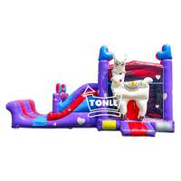 Casa hinchable combinada de alpaca con tobogán para niños
