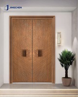 Puerta de Entrada Exterior Pivotante de Alta Calidad Jingchen, Puerta de Seguridad de Aleación de Aluminio con Aislamiento Térmico y Acústico