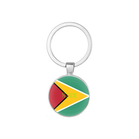 Porte-clés double face à motif drapeau national de la Jamaïque, anneau de clé rond en alliage pour souvenir de voyage et cadeau de collection