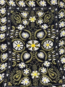 Traditional Uzbek Suzani Cotton <b>Throw</b> Hand Embroidered <b>Bed</b> <b>Cover</b> Colorful Boho Wall Hanging Textile - Product Image 3