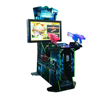 Máquina de Juegos Arcade de Disparos para Niños y Adultos, Operada con Monedas, Construcción de Metal y Plástico, 2 Jugadores, Uso en Interiores, Inglés