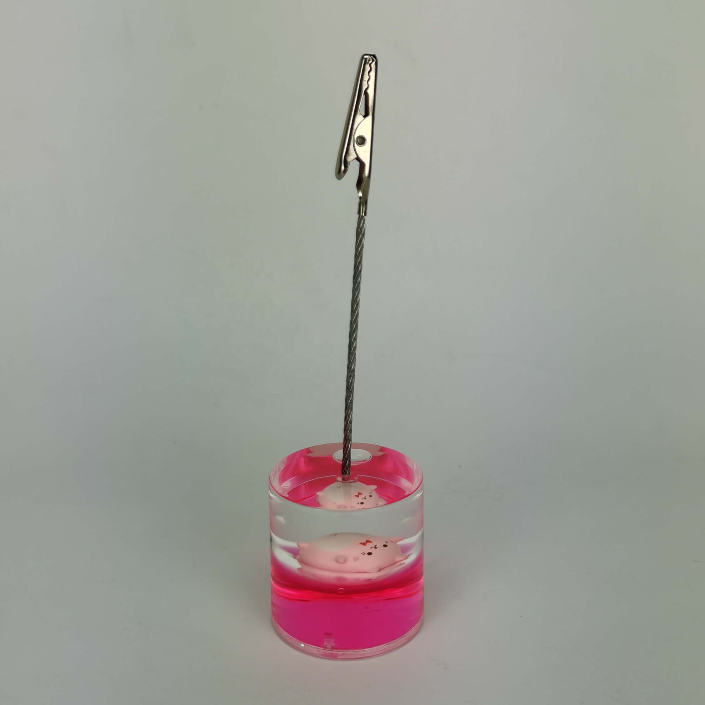 Cylinder Round Floaty Acrylic Liquid Floater Water Flotage Oil Floating Aqua Promotion Gifts Bubble Business Name Card Holder