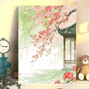 Dipinto a Olio Digitale Fai-da-Te, Serie Fiori e Padiglioni in Stile Antico, Dipinto su Tela di Alta Qualità, Dimensioni Personalizzabili - Product Image 5