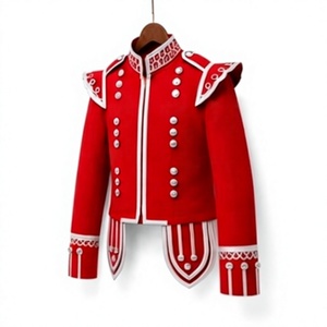 Veste Doublet Écossaise Rouge pour Homme, 100% Laine, Hiver, Imperméable, Respirante, Style Uniforme, Performance Scénique, Vêtement d'extérieur - Product Image 3
